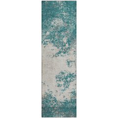Premium Machine Washable Mayfield AMF1027 Teal 2'3" x 7'6" Runner Rug