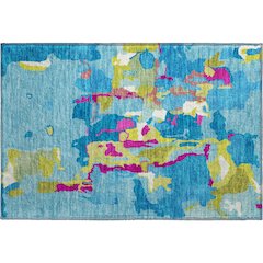 Premium Machine Washable Mayfield AMF1028 Aqua 1'8" x 2'6" Rug