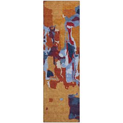 Premium Machine Washable Mayfield AMF1028 Copper 2'3" x 7'6" Runner Rug