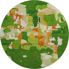 Premium Machine Washable Mayfield AMF1028 Green 8' x 8' Round Rug