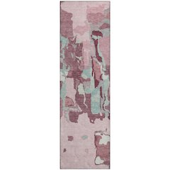 Premium Machine Washable Mayfield AMF1028 Pink 2'3" x 7'6" Runner Rug
