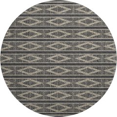 Premium Machine Washable Mayfield AMF1029 Black 8' x 8' Round Rug
