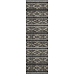 Premium Machine Washable Mayfield AMF1029 Black 2'3" x 7'6" Runner Rug
