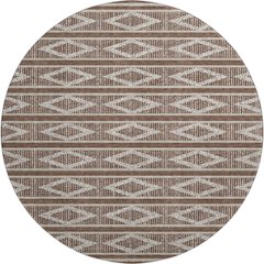 Premium Machine Washable Mayfield AMF1029 Brown 8' x 8' Round Rug