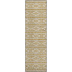 Premium Machine Washable Mayfield AMF1029 Gold 2'3" x 7'6" Runner Rug