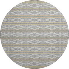 Premium Machine Washable Mayfield AMF1029 Gray 8' x 8' Round Rug