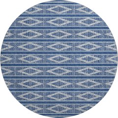 Premium Machine Washable Mayfield AMF1029 Navy 8' x 8' Round Rug