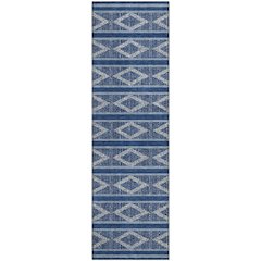 Premium Machine Washable Mayfield AMF1029 Navy 2'3" x 7'6" Runner Rug