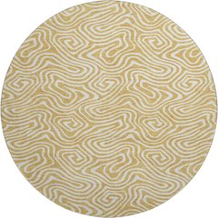 Premium Machine Washable Mayfield AMF1030 Gold 8' x 8' Round Rug