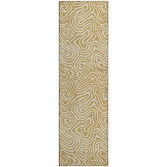 Premium Machine Washable Mayfield AMF1030 Gold 2'3" x 7'6" Runner Rug