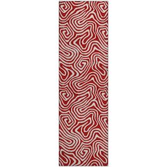 Premium Machine Washable Mayfield AMF1030 Red 2'3" x 7'6" Runner Rug