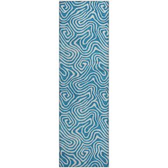Premium Machine Washable Mayfield AMF1030 Teal 2'3" x 7'6" Runner Rug