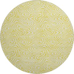 Premium Machine Washable Mayfield AMF1030 Yellow 8' x 8' Round Rug
