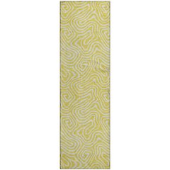 Premium Machine Washable Mayfield AMF1030 Yellow 2'3" x 7'6" Runner Rug