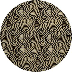Premium Machine Washable Mayfield AMF1031 Black 8' x 8' Round Rug