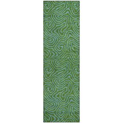 Premium Machine Washable Mayfield AMF1031 Green 2'3" x 7'6" Runner Rug