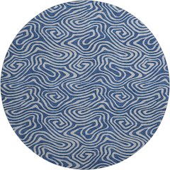 Premium Machine Washable Mayfield AMF1031 Navy 8' x 8' Round Rug
