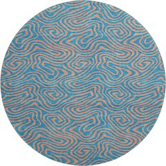 Premium Machine Washable Mayfield AMF1031 Teal 8' x 8' Round Rug