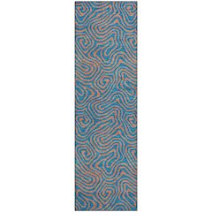 Premium Machine Washable Mayfield AMF1031 Teal 2'3" x 7'6" Runner Rug