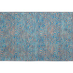 Premium Machine Washable Mayfield AMF1031 Teal 1'8" x 2'6" Rug