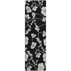 Premium Machine Washable Mayfield AMF1032 Black 2'3" x 7'6" Runner Rug