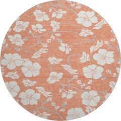 Premium Machine Washable Mayfield AMF1032 Coral 8' x 8' Round Rug