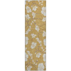 Premium Machine Washable Mayfield AMF1032 Gold 2'3" x 7'6" Runner Rug