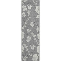 Premium Machine Washable Mayfield AMF1032 Gray 2'3" x 7'6" Runner Rug