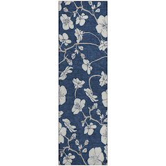 Premium Machine Washable Mayfield AMF1032 Navy 2'3" x 7'6" Runner Rug
