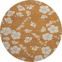 Premium Machine Washable Mayfield AMF1032 Paprika 8' x 8' Round Rug