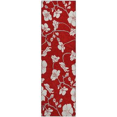 Premium Machine Washable Mayfield AMF1032 Red 2'3" x 7'6" Runner Rug