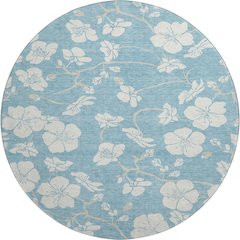 Premium Machine Washable Mayfield AMF1032 Sky 8' x 8' Round Rug