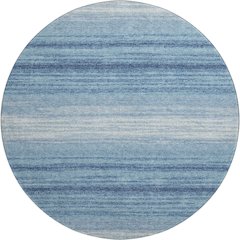 Premium Machine Washable Mayfield AMF1033 Blue 8' x 8' Round Rug