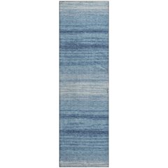 Premium Machine Washable Mayfield AMF1033 Blue 2'3" x 7'6" Runner Rug