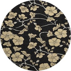 Premium Machine Washable Mayfield AMF1034 Black 8' x 8' Round Rug