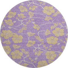 Premium Machine Washable Mayfield AMF1034 Purple 8' x 8' Round Rug
