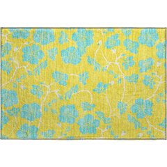 Premium Machine Washable Mayfield AMF1034 Yellow 1'8" x 2'6" Rug