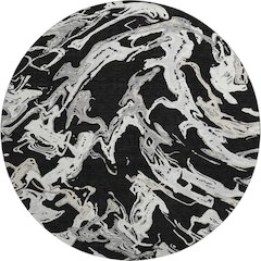Premium Machine Washable Mayfield AMF1035 Black 8' x 8' Round Rug