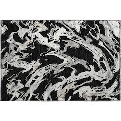 Premium Machine Washable Mayfield AMF1035 Black 1'8" x 2'6" Rug