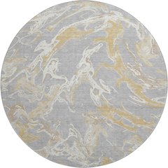 Premium Machine Washable Mayfield AMF1035 Gray 8' x 8' Round Rug