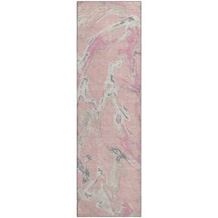 Premium Machine Washable Mayfield AMF1035 Pink 2'3" x 7'6" Runner Rug