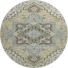 Premium Machine Washable Mayfield AMF1036 Beige 8' x 8' Round Rug