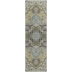 Premium Machine Washable Mayfield AMF1036 Beige 2'3" x 7'6" Runner Rug
