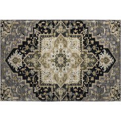 Premium Machine Washable Mayfield AMF1036 Black 1'8" x 2'6" Rug