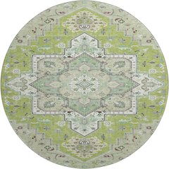 Premium Machine Washable Mayfield AMF1036 Green 8' x 8' Round Rug