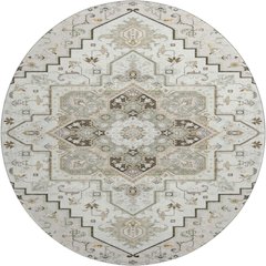 Premium Machine Washable Mayfield AMF1036 Ivory 8' x 8' Round Rug