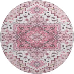 Premium Machine Washable Mayfield AMF1036 Pink 8' x 8' Round Rug