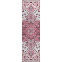 Premium Machine Washable Mayfield AMF1036 Pink 2'3" x 7'6" Runner Rug