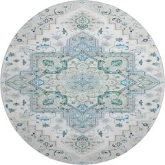 Premium Machine Washable Mayfield AMF1036 Silver 8' x 8' Round Rug