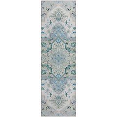 Premium Machine Washable Mayfield AMF1036 Silver 2'3" x 7'6" Runner Rug